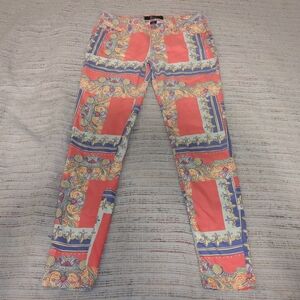 CP Celebrity Pink Multicolor Baroque Print Cotton Polyester Skinny Jeans Size 9